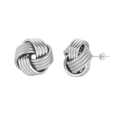 Sterling Silver Mini Textured & Polished Love Knot Earring